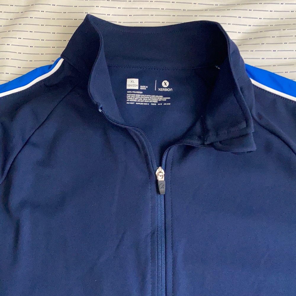 XERSION BIG BOY XL NAVY BLUE STRIPES SPORT JACKET